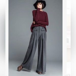 🌷 Wide leg palazzo gray sailor style trousers 💦 Max edition